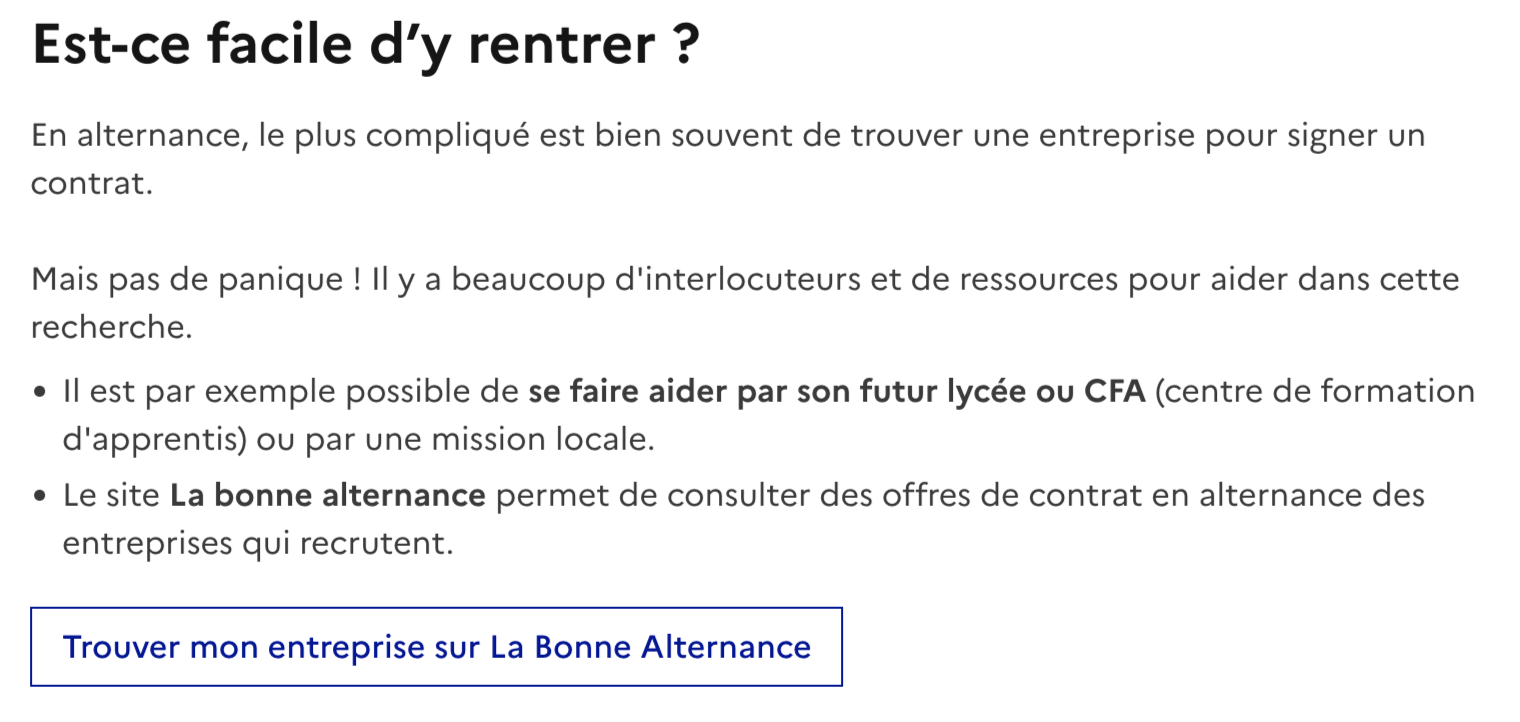 Conseils pour le cas de l'aprentissage