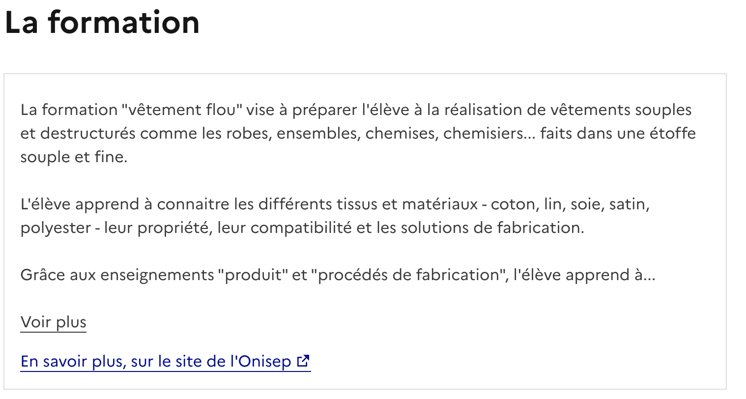 Description de la formation